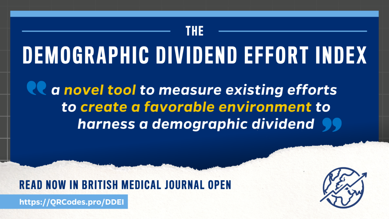 Le British Medical Journal Open publie l'outil Demographic Dividend Effort Index (indice d'effort du dividende démographique)