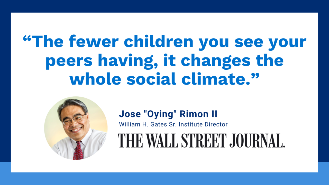 El director de WHGI, José "Oying" Rimon II, citado sobre la caída de las tasas de natalidad en un nuevo artículo del Wall Street Journal
