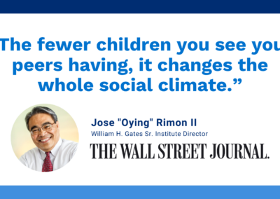 WHGI Director Jose “Oying” Rimon II Quoted on Falling Birthrates in New Wall Street Journal Article