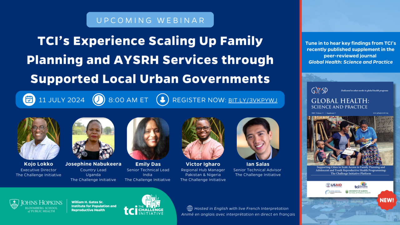 Regarder maintenant : L'expérience de TCI dans l'extension des services de planification familiale et d'AYSRH par l'intermédiaire des gouvernements urbains locaux soutenus