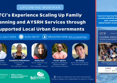 Watch Now: TCI’s Experience Scaling Up Family Planning and AYSRH Services through Supported Local Urban Governments