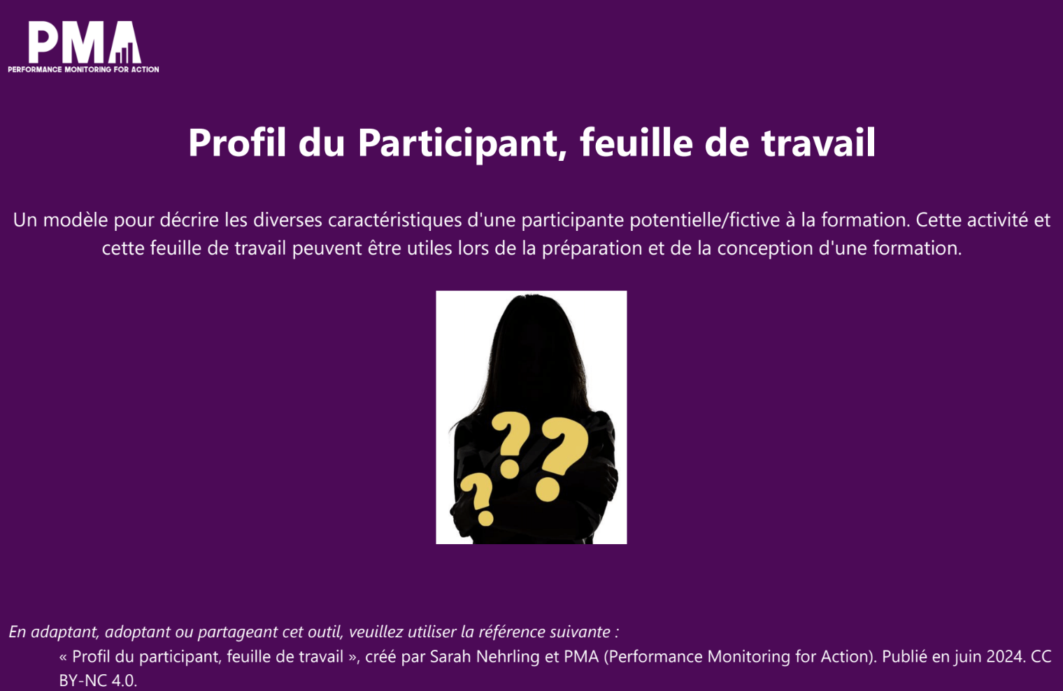 Profil du participant feuille de travail