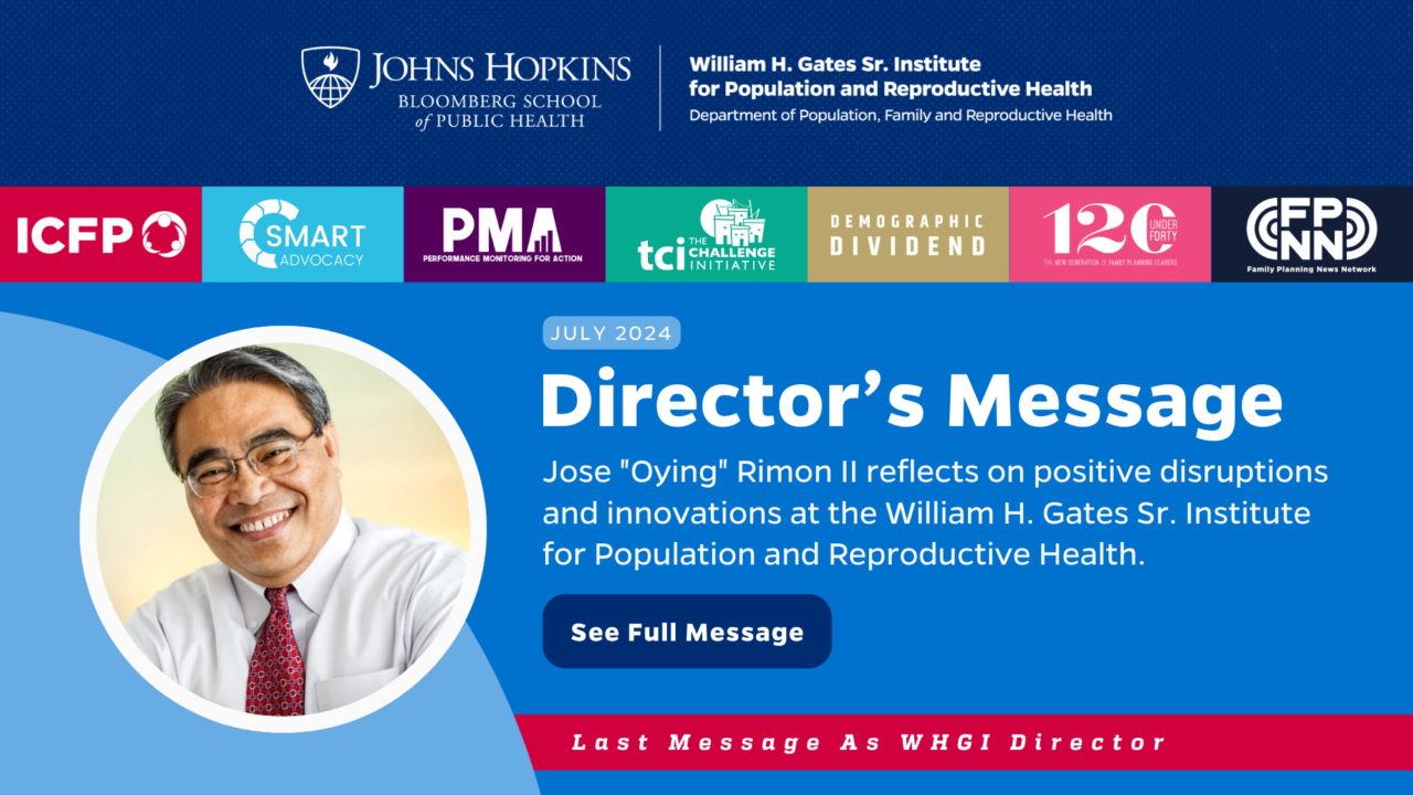 Reflexiones sobre las perturbaciones e innovaciones positivas en el Instituto de Población y Salud Reproductiva William H. Gates Sr.