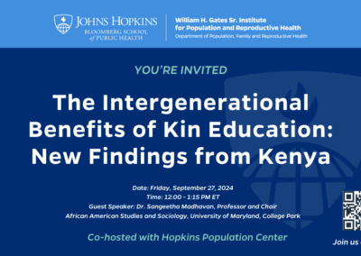 Upcoming Event: The Intergenerational Benefits of Kin Education: New Insights from Kenya