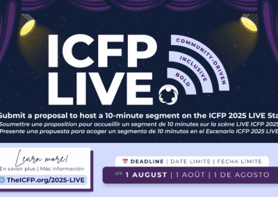 Presente ahora su candidatura para hablar en el escenario ICFP LIVE de la ICFP 2025.